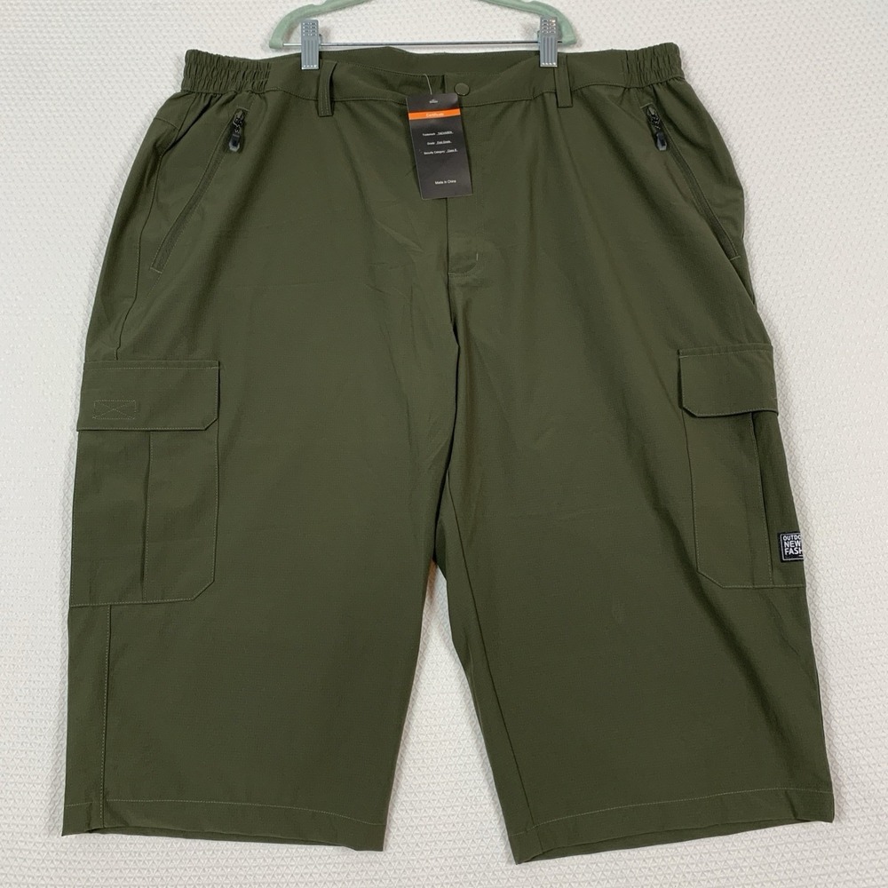 TacVasen Mens Cargo Work Shorts Sz 40 Olive Green 3/4 Length Hiking NWT